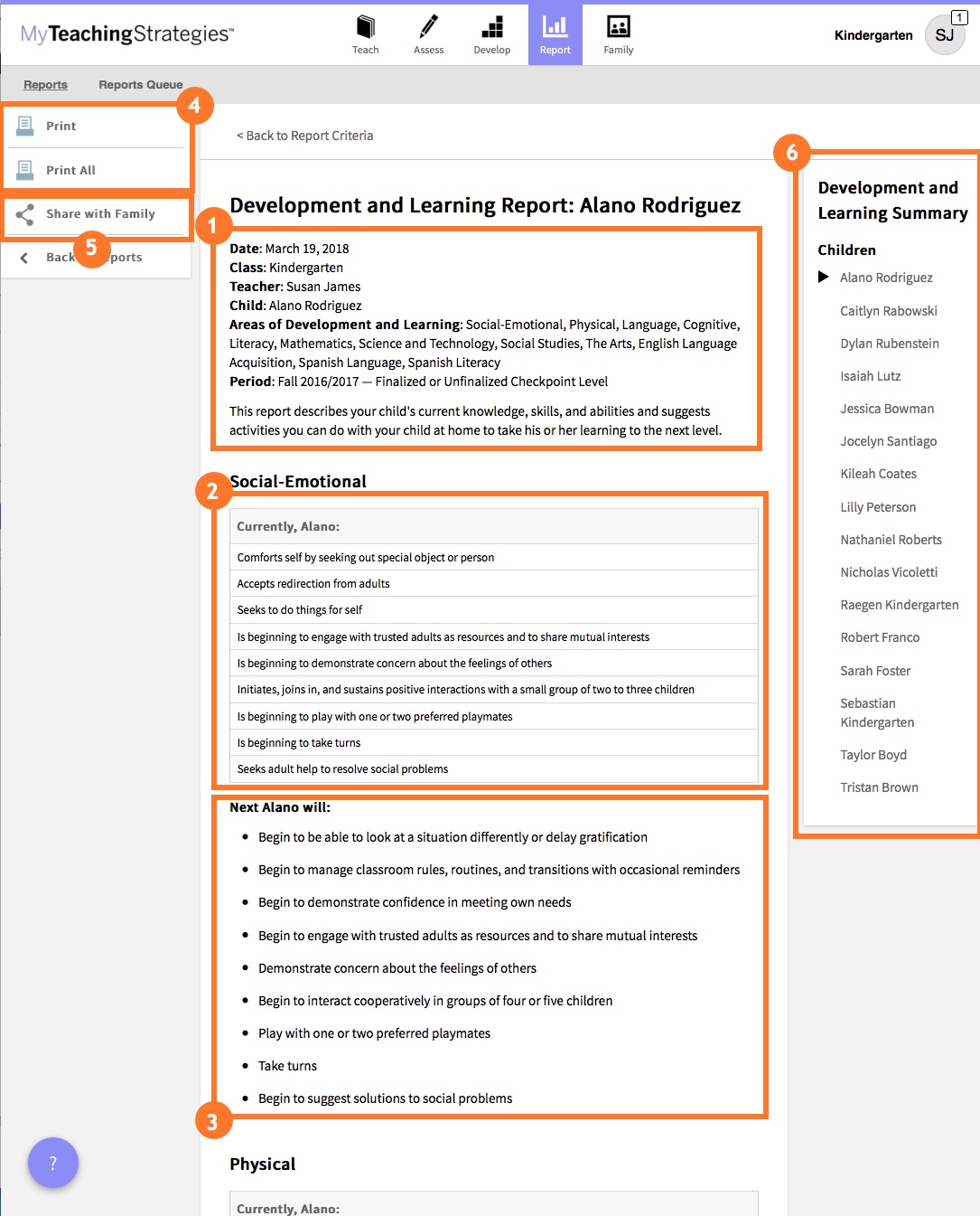 Development and Learning Report - Teachers