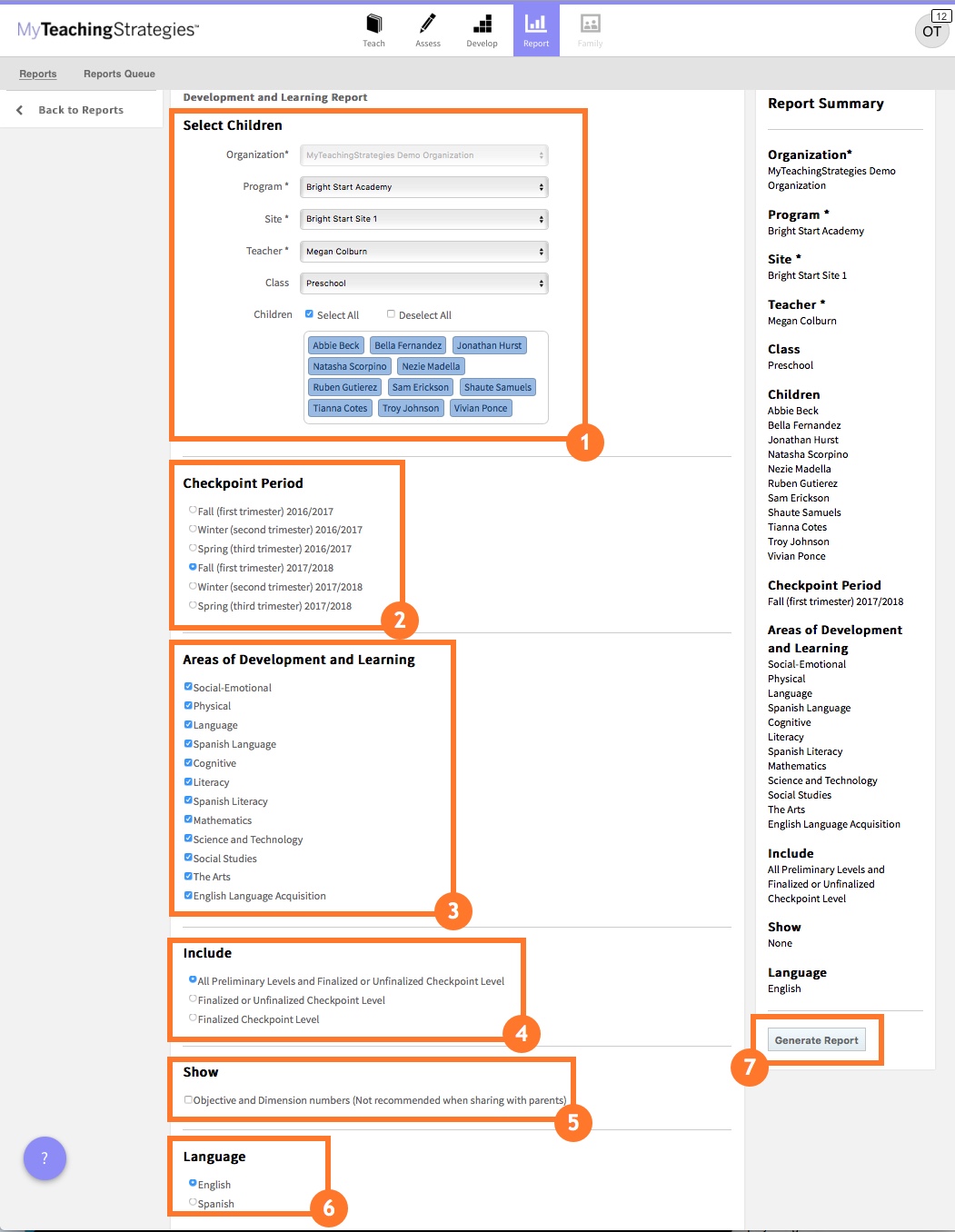Development and Learning Report - Administrators