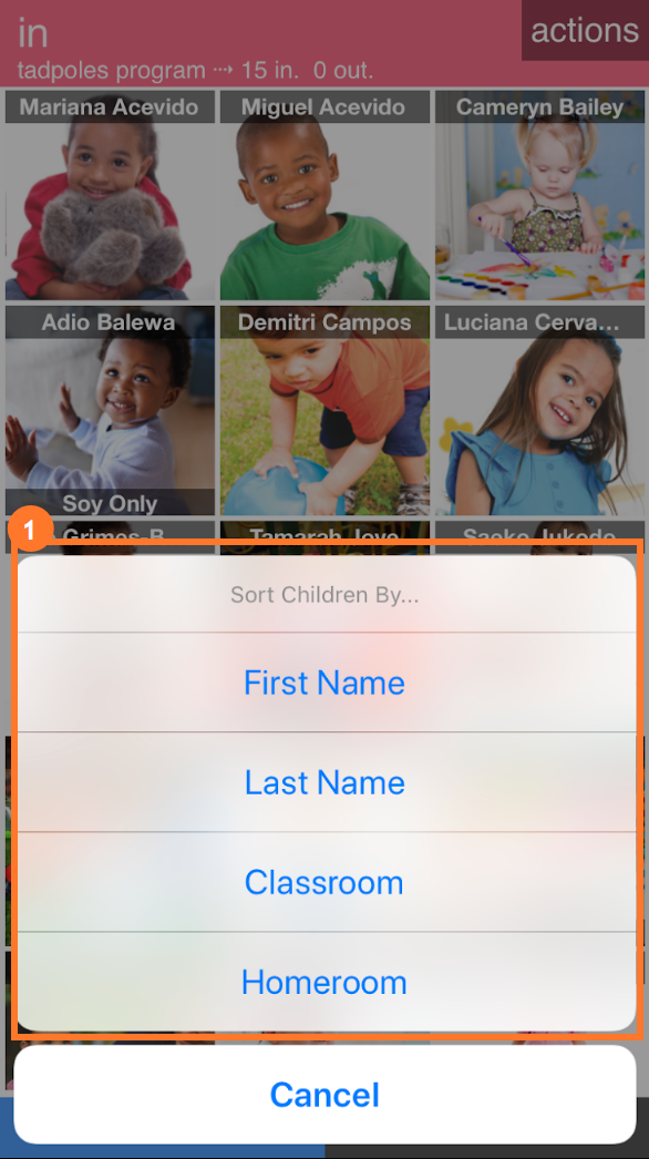 How do I change the order in which children's profiles are displayed in