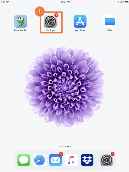 How do I play music from my Apple device while also using the Childcare