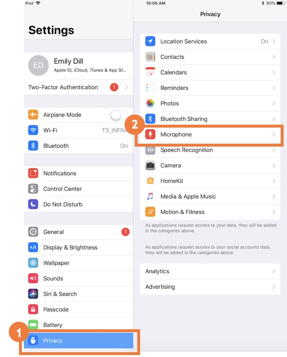 How do I play music from my Apple device while also using the Childcare