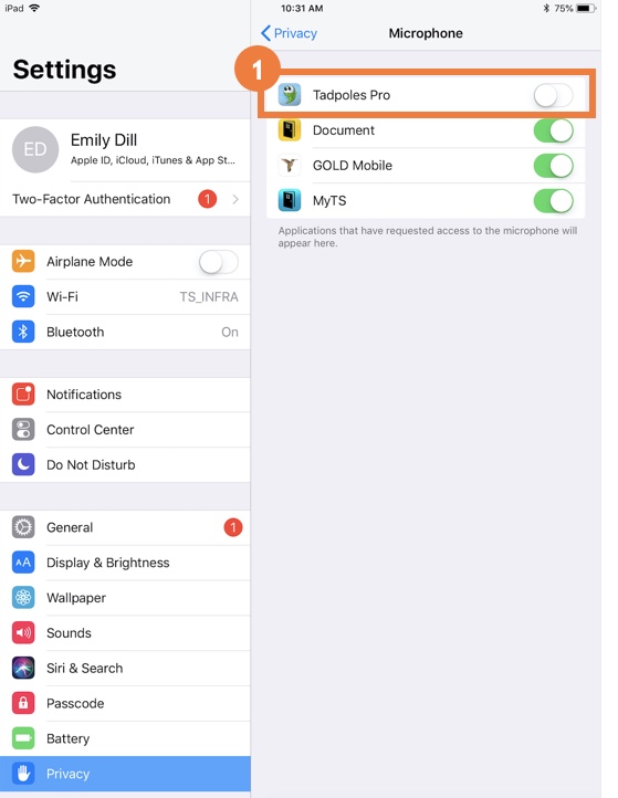 How do I play music from my Apple device while also using the Childcare