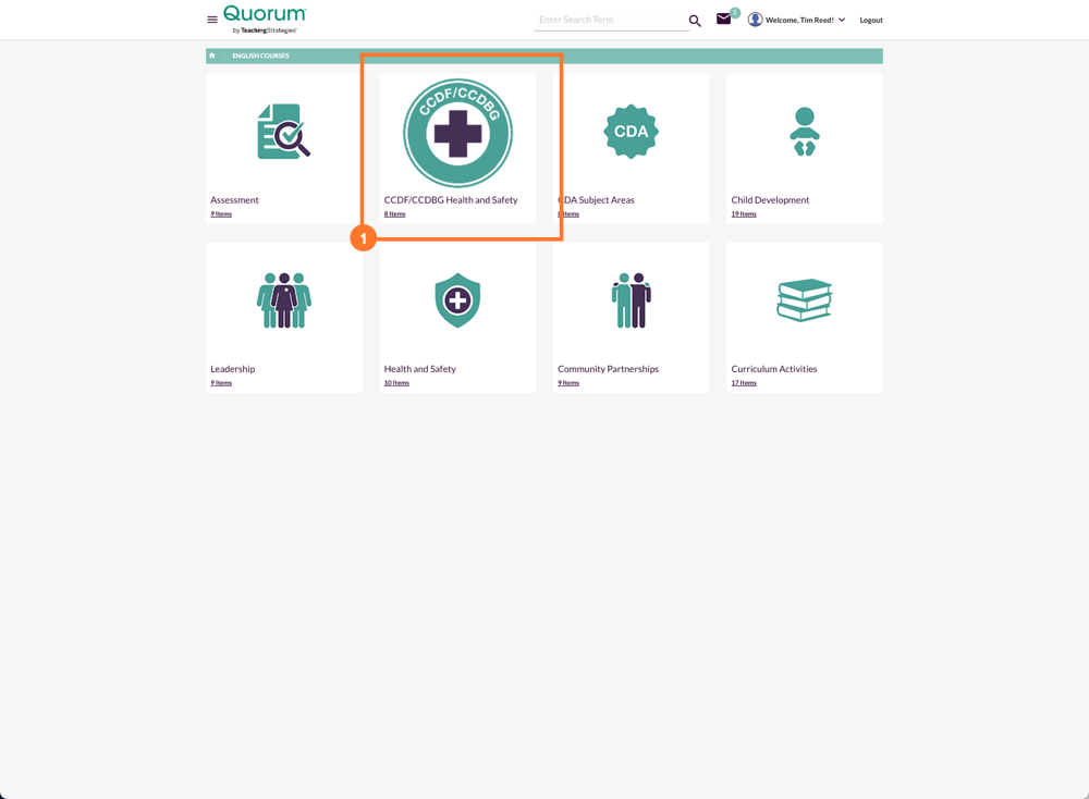 What classes do I have to take on Quorum for the required CCDF Health