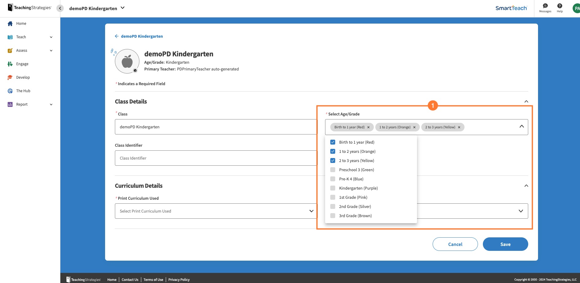 Which ages or classes/grades should I assign to a class as a teacher in ...