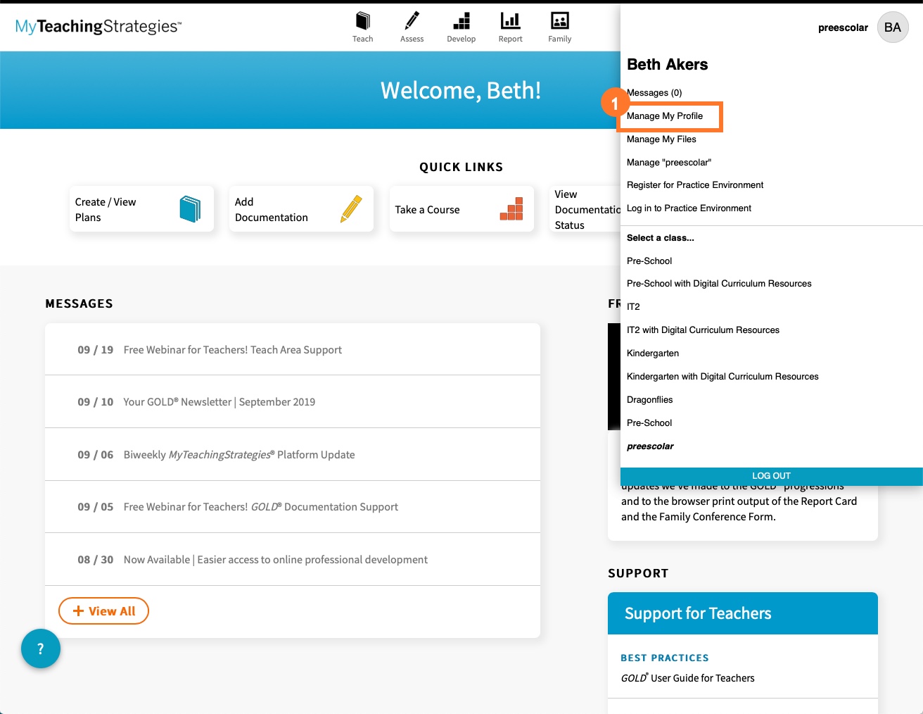 How do I delete a class as a teacher in SmartTeach?