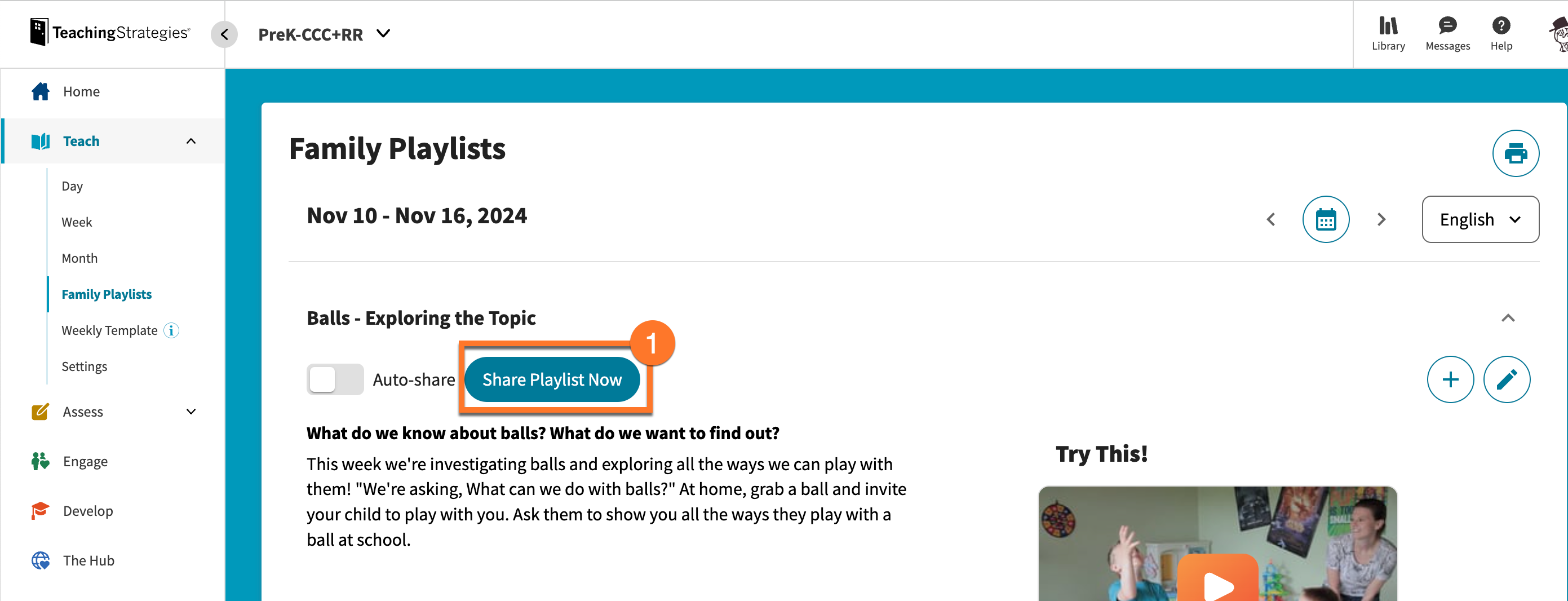 Sharing The Creative Curriculum® Cloud Playlists with Families